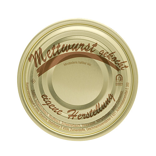 Dosendeckel 99mm Mettwurst gekocht